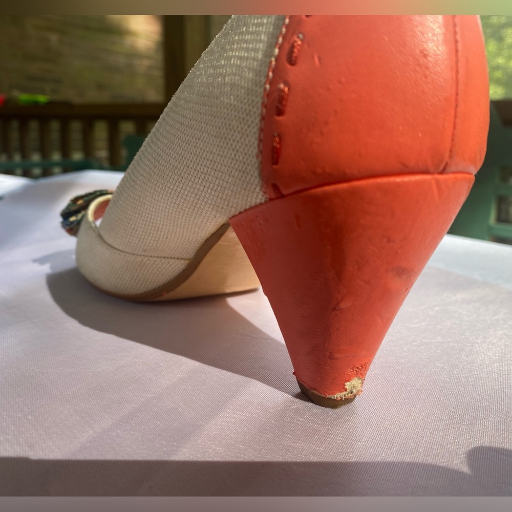 Seychelles Peep Toe Heels with Floral Bow - Size 8 - Picture 11 of 12